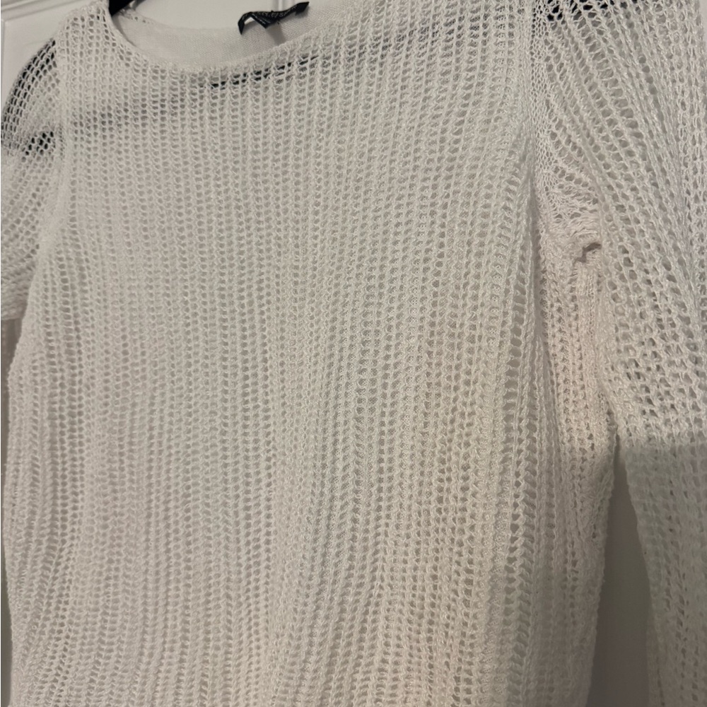 Eileen Fisher White Linen Knit Top - Picture 4 of 8